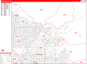 North Las Vegas  Wall Map Red Line Style